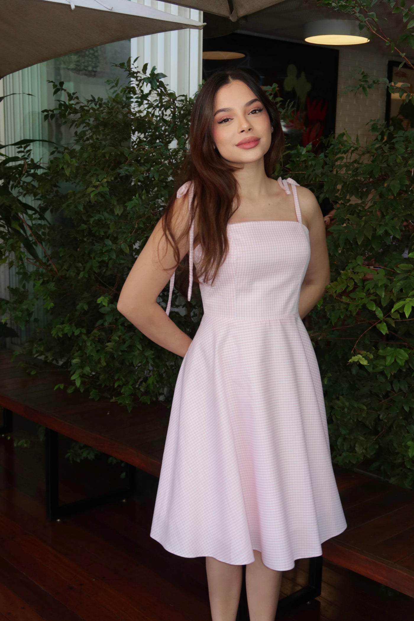 Vestido Claire rosa vichy Leblour