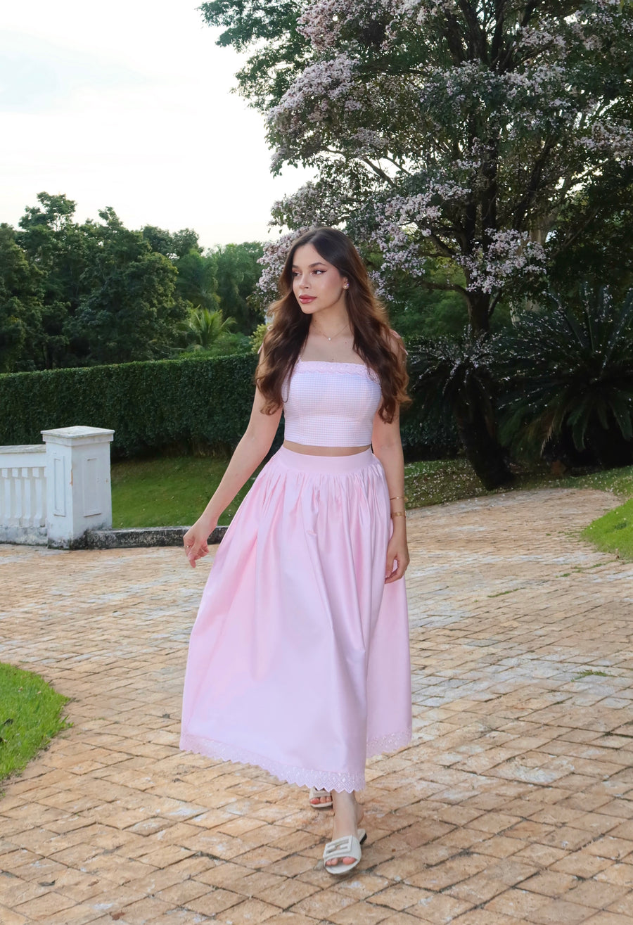 Conjunto Felicia rosa vichy Leblour