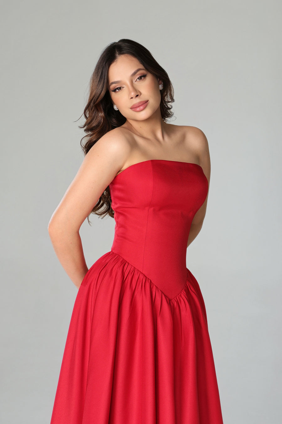 Vestido Zirta vermelho midi Leblour Atelier